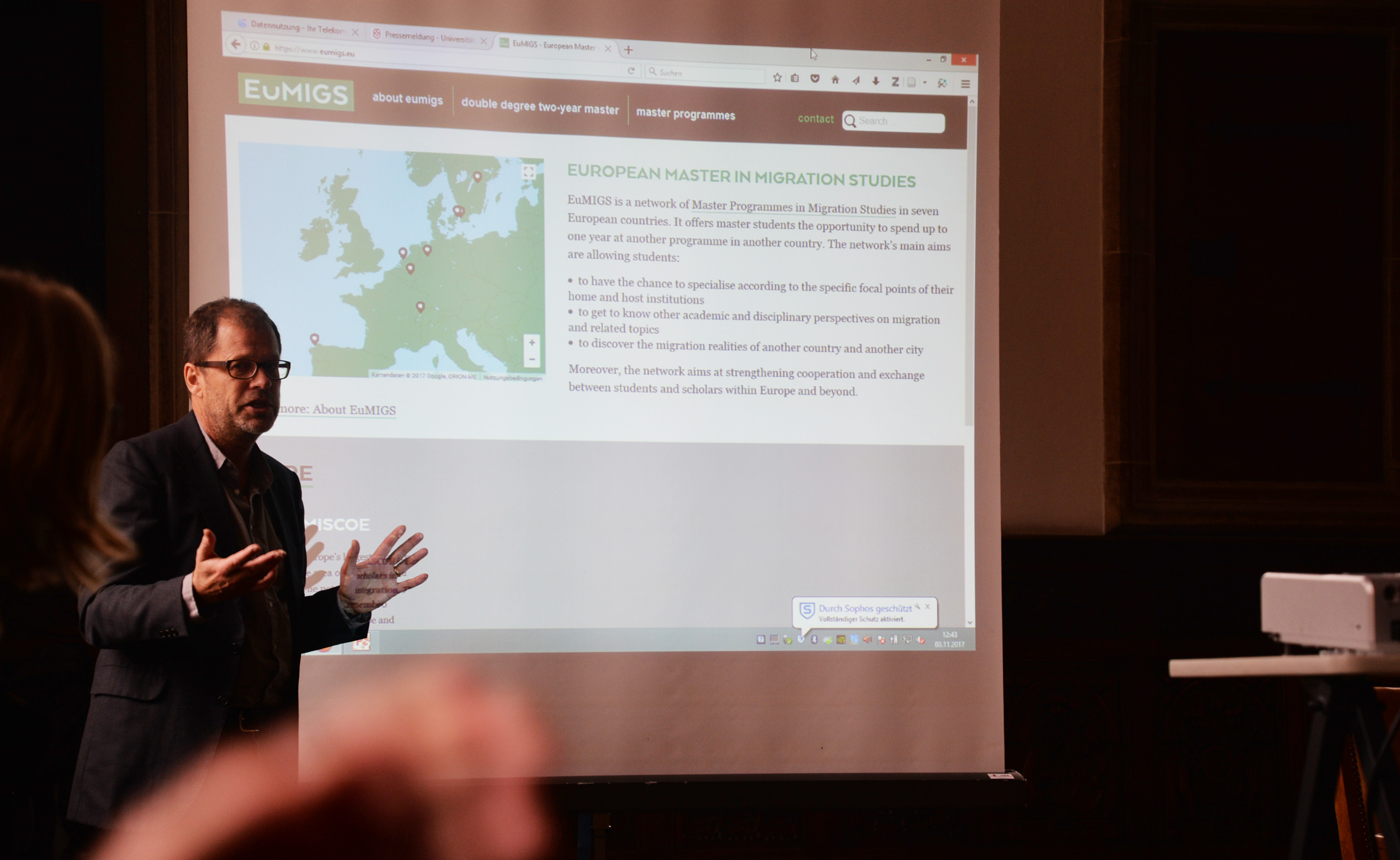 Jens Schneider launching the EuMIGS website